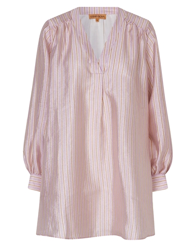 Stine Goya - Kimono Mini Kjole - Rose Pinstripe
